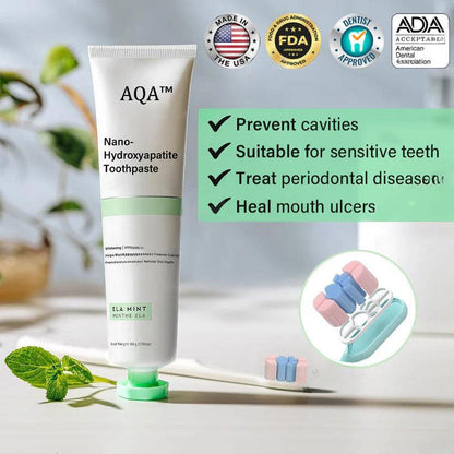 ✅Official Store | AQA™ Fluoride-Free Nano Hydroxyapatite Toothpaste 🦷Obtain American Dental Association (ADA) Certification(Helps remineralize teeth, repair cavities, treat periodontitis and mouth ulcers, and restore gum recession)