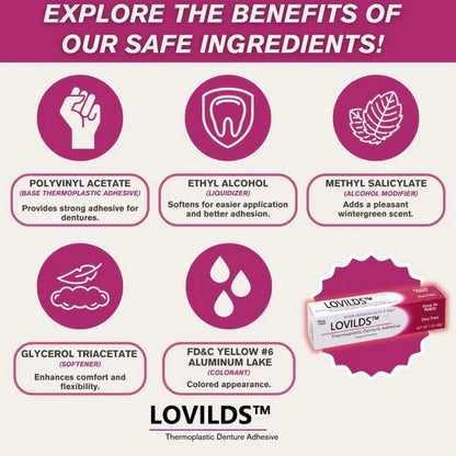 ⏰[Official Brand Store 24-Hours Promotion Buy 1 Get 2 Free] LOVILDS™ Thermoplastic Denture Adhesive