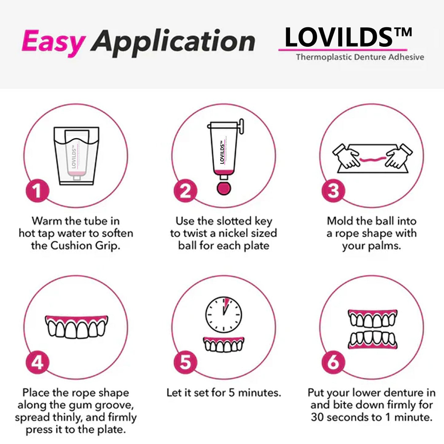 ⏰[Official Brand Store 24-Hours Promotion Buy 1 Get 2 Free] LOVILDS™ Thermoplastic Denture Adhesive