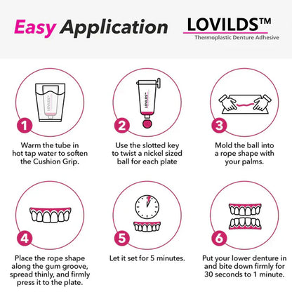 ⏰[Official Brand Store 24-Hours Promotion Buy 1 Get 2 Free] LOVILDS™ Thermoplastic Denture Adhesive